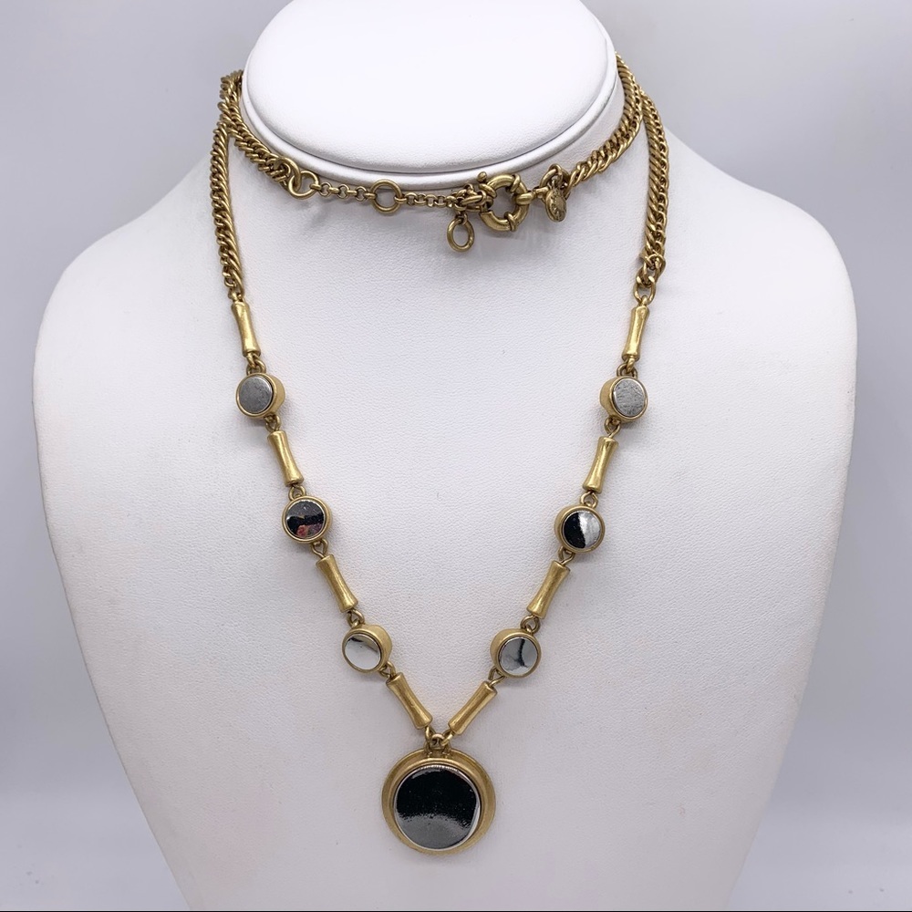 J. Crew Silver Disc Gold Necklace